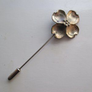 Vintage Dogwood Flower Stickpin Silver Stick Pin 1970s